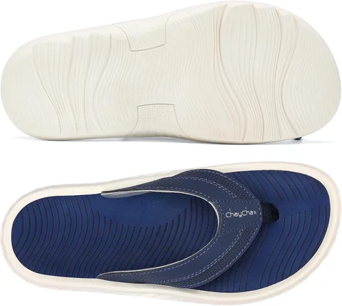 Miniatura 2 de ChayChax Men's Flip Flops Arch Support Beach Sandals Outdoor Sport Thong Sandal with Soft Footbed
