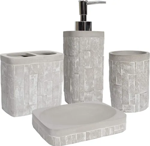 Miniatura 18 de Sweet Home Collection - Colección de accesorios de baño, diseños únicos decorativos y hermosos para decoración de baño, dispensador de loción/jabón