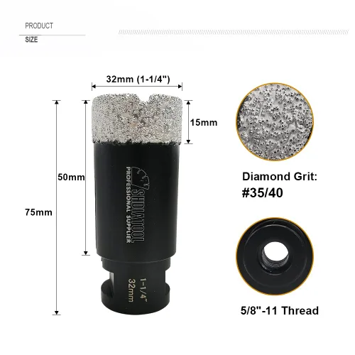 Miniatura 4 de SHDIATOOL Brocas de núcleo de diamante de 1-1/4 pulgadas, sierras de agujero para azulejos de 1.260 in para azulejos de cerámica, cerámica, ladrillo