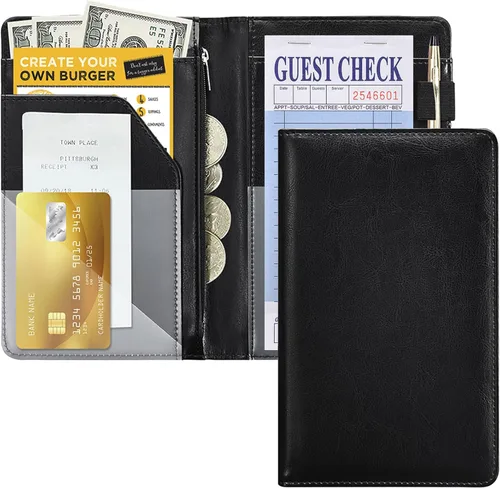 Miniatura 11 de Bloc de notas de servidor (paquete de 10) - 500 cheques de invitados en total - 1 parte de papel azul para cheques de invitados con recibo de azul