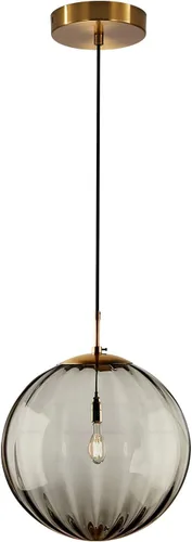 KCO Lighting - Lámpara colgante moderna de mediados de siglo con forma de globo ahumado, mini lámpara colgante de cristal gris vintage, candelabro