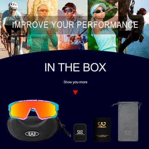 Miniatura 5 de FMY Gafas de ciclismo polarizadas para hombres y mujeres, protección UV400, gafas de sol deportivas para béisbol, correr, pesca, golf Lente azul