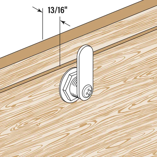 Miniatura 4 de Prime-Line U 9946 Cerradura para cajones y gabinetes: asegura archivos y cajones importantes, 1-1/8 pulgadas, carcasa fundida a presión con acabado
