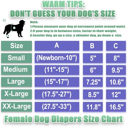 Miniatura 3 de wegreeco Pañales lavables para perros (paquete de 3), pañales para perros hembras altamente absorbentes para cachorros en celo, período