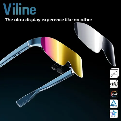 Miniatura 4 de Gafas AR/XR-VILINE - Lentes inteligentes para videojuegos, pantalla de video, ajuste de miopía, lentes de sol de brillo 1800, FHD adaptados