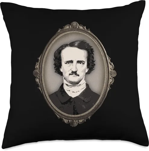 Miniatura 5 de Victorian Goth Gothic Frame Edgar Allan Poe Gifts Almohada estilo gótico victoriano Edgar Allan Poe, 16 x 16 pulgadas, multicolor