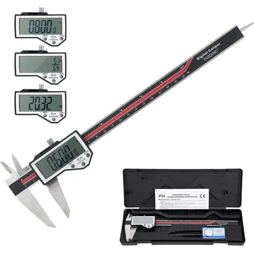 Miniatura 10 de Adoric - Calibrador digital electrónico, calibre digital electrónico con cuerpo de acero inoxidable y pantalla LCD grande 0-6 pulgadas Plateado