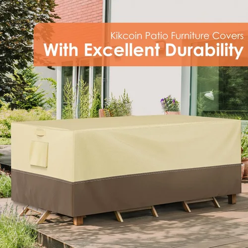 Miniatura 7 de Fundas impermeables para muebles de patio para mesa y sillas, juego de muebles de exterior, antidecoloración, resistente al desgarro/agua, 110