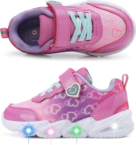 Miniatura 7 de Zapatos con luz LED para niños pequeños, ligeros, transpirables, correa ajustable para niños pequeños