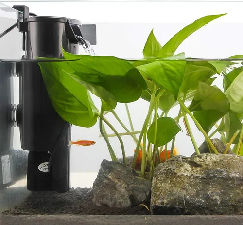 Miniatura 5 de Senzeal Filtro de tortuga para acuario, silencioso, bomba de filtro de bajo nivel de agua, 5 W, 400 L/H, filtro interno para tanque de peces