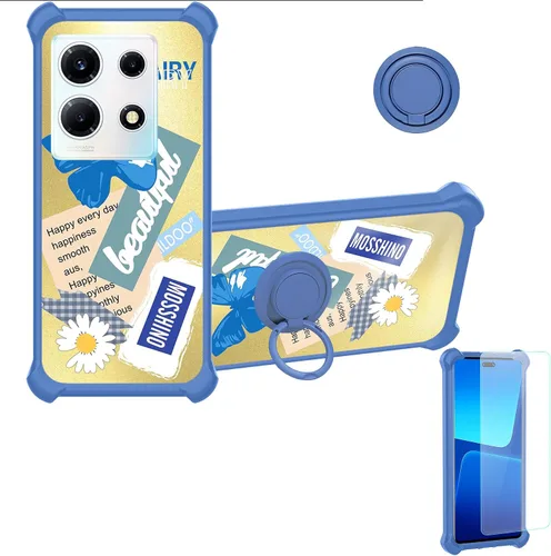 Funda para Infinix Note 30 VIP compatible con Infinix Note 30 VIP Phone Cover [con protector de pantalla de vidrio templado] [PC duro + silicona
