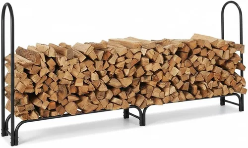 Miniatura 8 de Shelter SLRK - Kit de soporte para leña de longitud y altura ajustables, con recubrimiento en polvo, resistente todo acero, Adj. L x 14 pulgadas