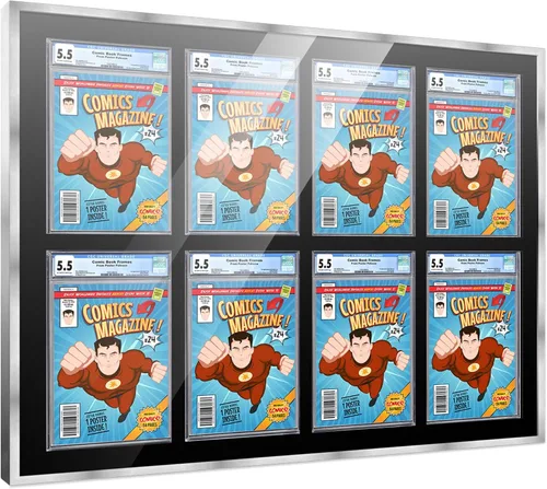 Miniatura 119 de Marco de cómic con paspartú para 8 CGC, CBCS o PGX Graded Comics - Marco de cómic blanco para cómics de 8.125 x 13 pulgadas Marco blanco