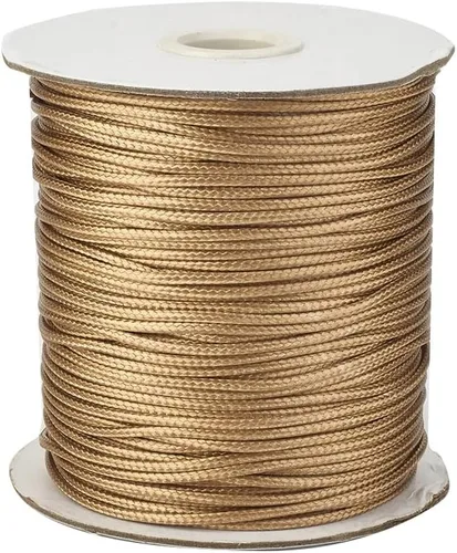 Miniatura 27 de Cheriswelry 90 yardas/rollo de 0.079 pulgadas, cordón encerado negro de poliéster coreano, joyería de cuentas, hilos para manualidades, cuerda