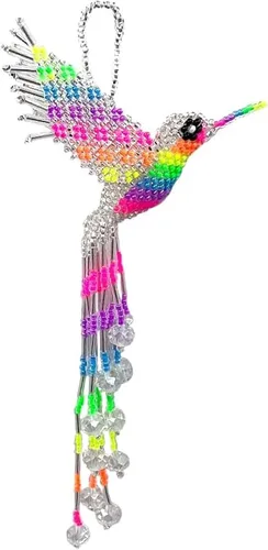 Miniatura 9 de Mia Jewel Shop - Figurina colgante decorativa de colibrí Figuras de pájaros para decoración del hogar Adorno de vidrio checo con cuentas