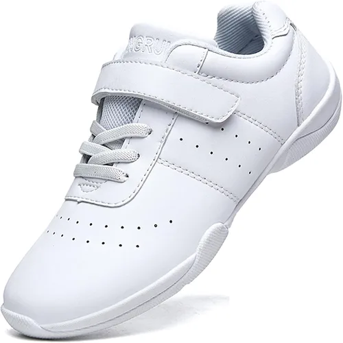 Zapatos de animación blancos para niños y niñas, para competición, atletismo, caminar, tenis, deporte, con gancho y bucle, zapatillas de deporte