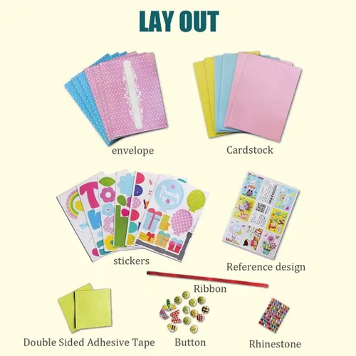 Miniatura 3 de Kit para hacer tarjetas, kit de tarjetas de felicitación hecho a mano para niños, niñas, niños, tarjeta de agradecimiento, tarjeta del día