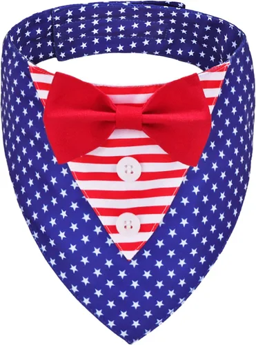 Miniatura 10 de ADOGGYGO Bandana de esmoquin para perro de cumpleaños, collar azul con corbatín, disfraz formal ajustable de cumpleaños para perros extra pequeños