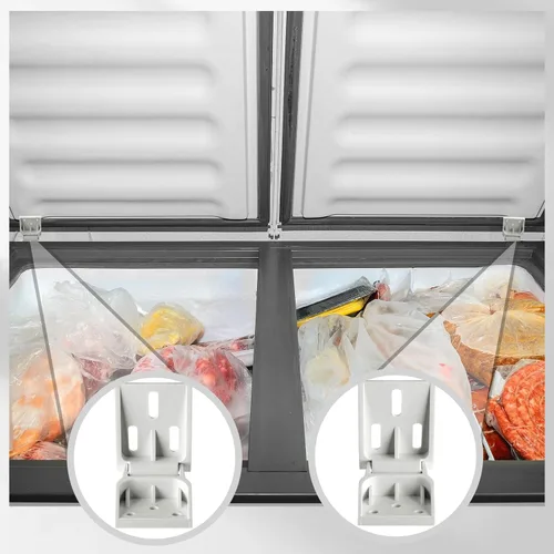 Miniatura 5 de Beeveer Bisagra de plástico para congelador, 2 piezas, compatible con congelador Haier, 3 agujeros, bisagra plegable para puerta, contrapeso