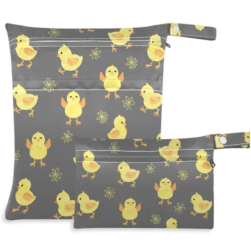 Miniatura 18 de visesunny Seta dibujada a mano, 2 bolsas húmedas con bolsillos con cremallera, lavable, reutilizable, espaciosa para viajes, playa, piscina, Multi51.