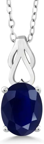 Miniatura 79 de Gem Stone King Collar de plata de ley 925 con piedra natal ovalada de 0.354 x 0.276 in Collar con colgante solitario para mujer Con cadena