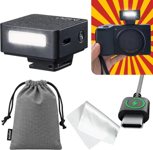 Godox Flash de cámara iM20, carga USB C, 5 niveles, batería incorporada de 470 mAh, flash GN10/440 de potencia completa/3s tiempos de