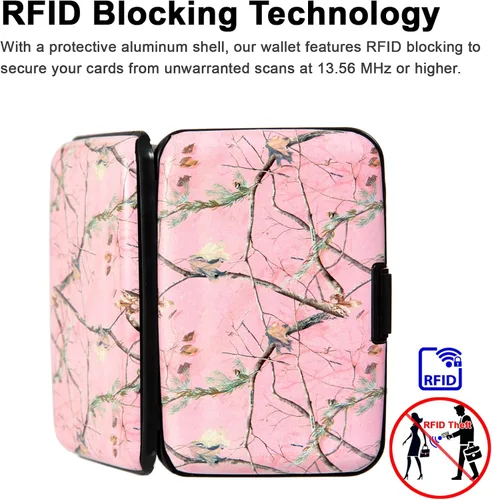 Miniatura 3 de Soporte para tarjetas de crédito, cartera de metal con bloqueo RFID para mujeres y hombres, delgada para tarjetas de identificación, protector