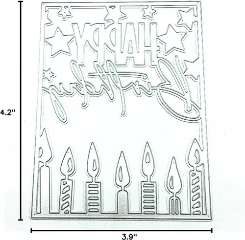 Miniatura 9 de Troqueles para álbumes de recortes, troqueles de corte de metal de cumpleaños para hacer tarjetas, plantilla de papel para manualidades, plantillas