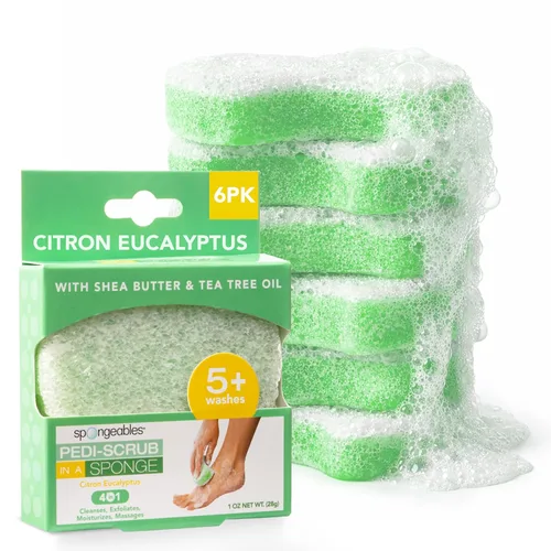 Miniatura 15 de Spongables Pedi Scrub - Esponja exfoliante para pies de 5+ lavados, lavanda, 6 unidades Aceite de árbol de té de lavanda Viaje