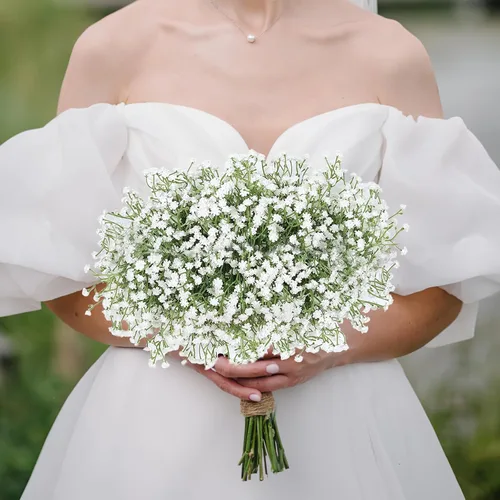 Miniatura 7 de Ramo de gypsophila artificial de 18 piezas de flores artificiales de aliento de bebé, arreglo floral para centros de mesa de boda y decoraciones