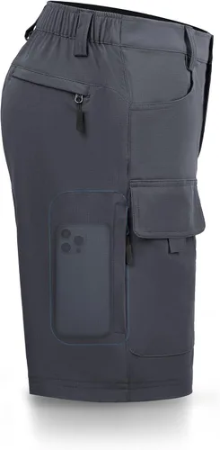 Hiauspor Pantalones cortos tipo cargo de senderismo para hombre de 9 pulgadas10 pulgadas, de secado rápido, ligeros, impermeables, para golf,