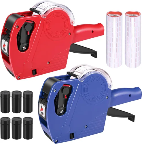 Miniatura 9 de Pistola de etiquetas de precio MX5500, 2 paquetes de pistolas de precios con 10,000 etiquetas y 6 rodillos de tinta, kit de pistola de etiquetas