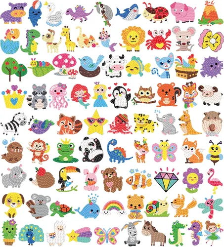 Miniatura 18 de Labeol Kits de arte de diamantes para niños y niñas de 6 a 8 a 10 a 12 años, fáciles de hacer tú mismo, creativas calcomanías de arte de diamantes