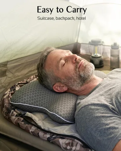 Miniatura 2 de Almohada de espuma viscoelástica CPAP, almohada de viaje pequeña para todos los usuarios de CPAP con funda refrescante y lavable, almohada de cuello