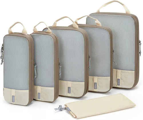 BAGSMART - Juego de 6 cubos de compresión para maletas, juego de 6, 4 y 2, cubos organizadores de viaje, juego de bolsas expandibles, organizadores