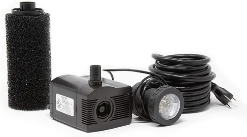 Beckett Corporation LV450T 458 GPH - Bomba sumergible de luz LED para estanques de interior/exterior, fuentes, peceras, acuarios y cascadas, color