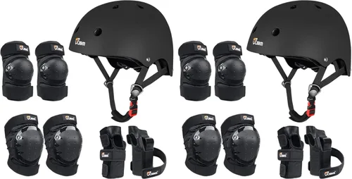 Miniatura 12 de JBM - Juego de equipo de protección para patinaje para niños y adultos, desde principiantes hasta avanzados, casco para monopatín, rodilleras y Gris