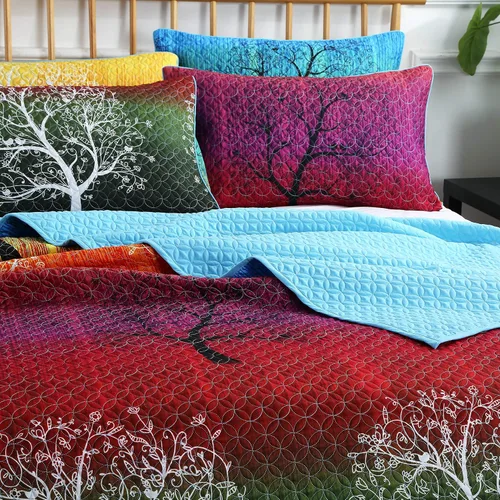Miniatura 3 de Swanson Beddings Juego de colcha de árbol de arco iris: edredón y una funda de almohada (individual)