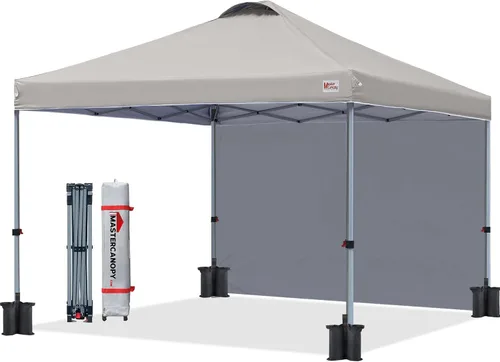 Miniatura 14 de MASTERCANOPY - Toldo desplegable duradero con 1 pared lateral (6.6 x 6.6 pies, caqui)