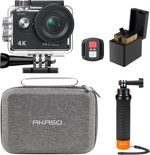 Miniatura 12 de Cámara de acción AKASO EK7000 4K30fps con tarjeta de memoria MicroSDXC U3 de 64GB, kit de accesorios ultra HD, cámara sumergible resistente al agua