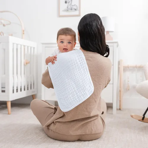 Miniatura 2 de Comfy Cubs - Paquete de 10 paños de muselina para eructos, 20 x 10 pulgadas, grandes, 6 capas, 100 % algodón, ultraabsorbentes, suaves, seguros