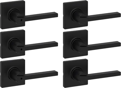 Miniatura 46 de Kwikset Casey - Manija de puerta de paso interior, palanca para puertas de armario y pasillo, manija reversible sin bloqueo, negro mate