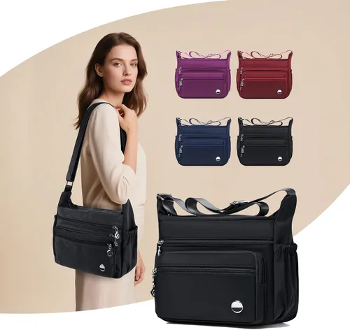 Bolsos cruzados para mujeres, espaciosos con múltiples bolsillos, bolso de hombro para damas, cartera cruzada de moda tipo tote con asa superior y
