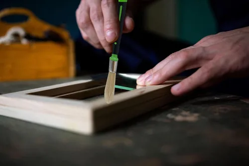 Miniatura 4 de Magimate Brocha pequeña para retoques, brocha para manchas para marcos, zócalos, esquinas de pared de casa y aplicación artística, un solo