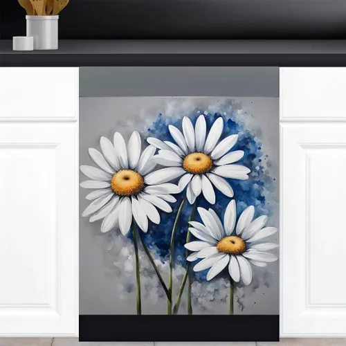 Miniatura 7 de Calcomanía magnética de vinilo para lavavajillas con diseño de florero de granja rústica, diseño floral para decoración del hogar, cubierta