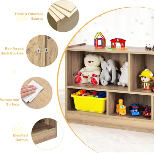 Miniatura 4 de Costzon Organizador de almacenamiento de juguetes para niños, almacenamiento escolar de 5 secciones para organizar libros, juguetes, estantería