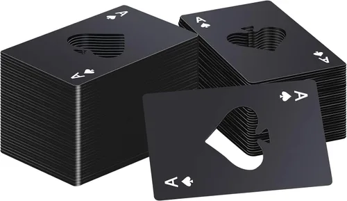 Raiten 60 unidades de abrebotellas de tarjetas de crédito, abrebotellas de tarjetas de póquer, abrebotellas de acero inoxidable, abrelatas de vino