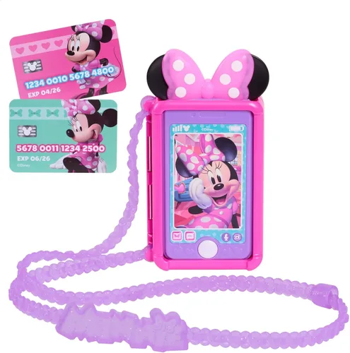 Miniatura 3 de Just Play - Juego de teléfono celular Disney Junior Minnie Mouse Chat with Me Pretend Play, luces y sonidos, juguetes para niños a partir de 3 años