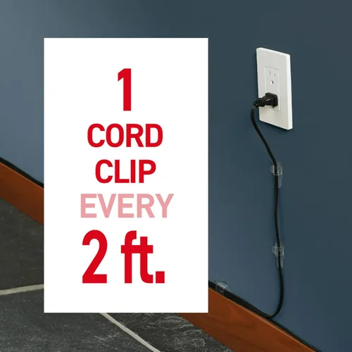 Miniatura 4 de Command Ganchos redondos para cables, Clips para colgar cables sin dañar, Clips de pared sin herramientas para colgar cables eléctricos