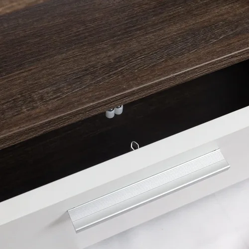 Miniatura 8 de Olela Soporte de TV con luces LED, consola de TV moderna para centro de entretenimiento, armario de TV minimalista de madera con cajón